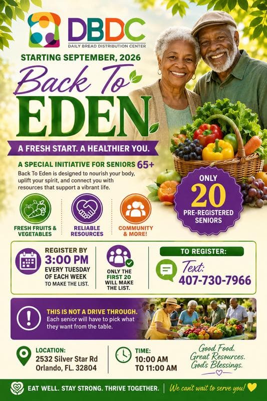 Back To Eden program flyer